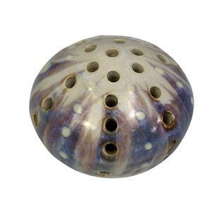 Floral Frog Vase Vintage Pottery Artist Signed Williamson 25 Holes 2.5” 1970’s